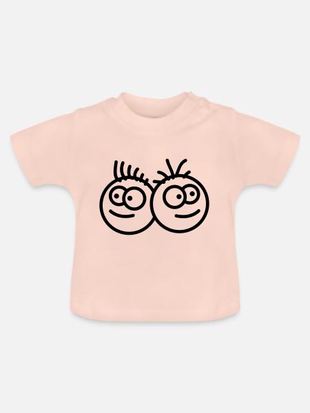 Two Smileys - Baby Bio-T-Shirt mit Rundhals - Kristallrosa