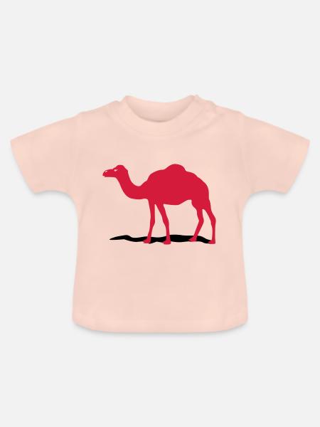 Kamel - Baby Bio-T-Shirt mit Rundhals - Kristallrosa
