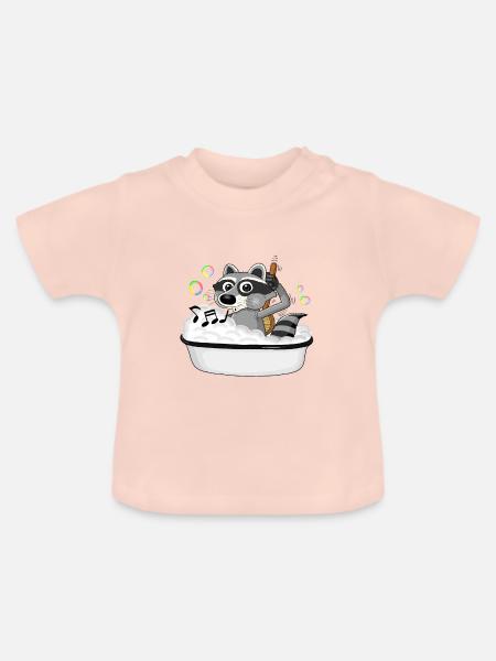 Waschbaer - Baby Bio-T-Shirt mit Rundhals - Kristallrosa