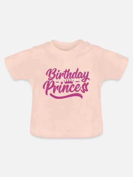 Birthday princess - Baby Bio-T-Shirt mit Rundhals - Kristallrosa