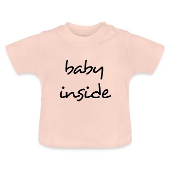 baby inside - Baby Bio-T-Shirt mit Rundhals - Kristallrosa - Vorne