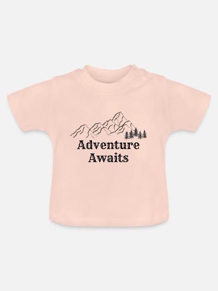 Adventure Awaits - Baby Bio-T-Shirt mit Rundhals - Kristallrosa