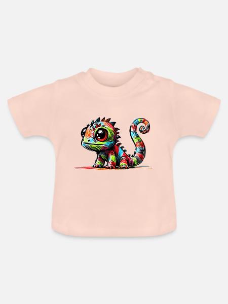 Chamäleon - Baby Bio-T-Shirt mit Rundhals - Kristallrosa