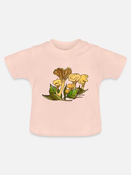 Pilze - Baby Bio-T-Shirt mit Rundhals - Kristallrosa