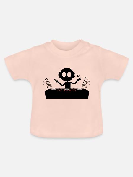DJ Party Turntables - Baby Bio-T-Shirt mit Rundhals - Kristallrosa