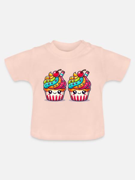 cupcake 2 - Baby Bio-T-Shirt mit Rundhals - Kristallrosa