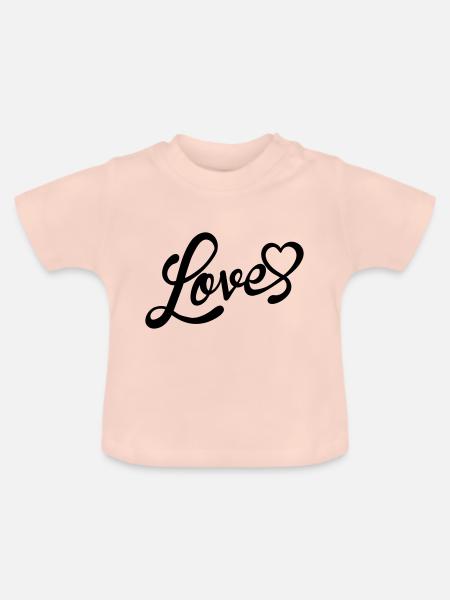 love - Baby Bio-T-Shirt mit Rundhals - Kristallrosa