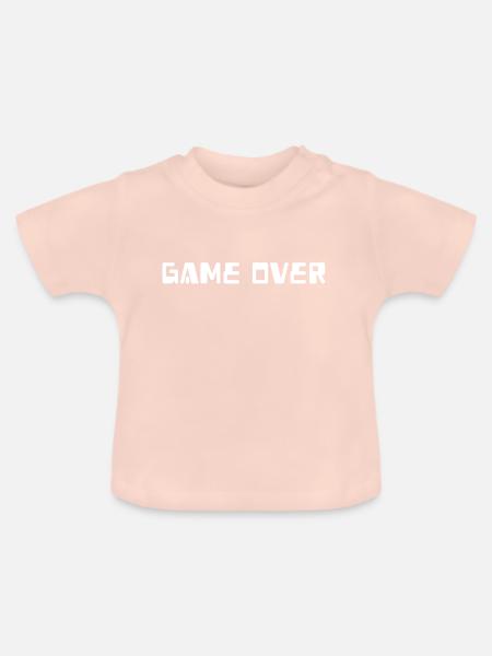 Game over - Baby Bio-T-Shirt mit Rundhals - Kristallrosa