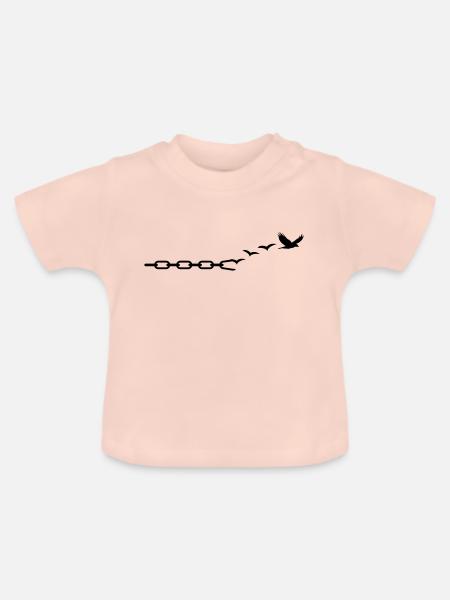 free_like_a_bird_01 - Baby Bio-T-Shirt mit Rundhals - Kristallrosa