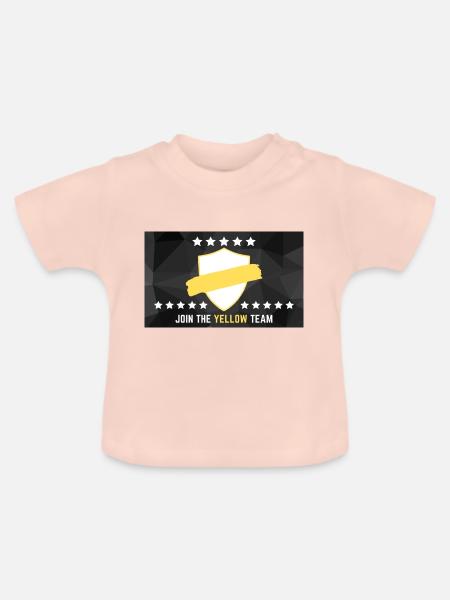 JOIN THE YELLOW TEAM - Baby Bio-T-Shirt mit Rundhals - Kristallrosa