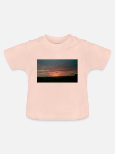 Sonnenuntergang - Baby Bio-T-Shirt mit Rundhals - Kristallrosa