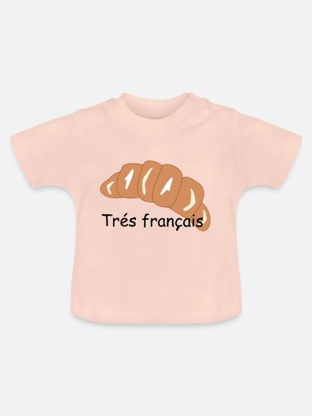 Tres francais - Baby Bio-T-Shirt mit Rundhals - Kristallrosa