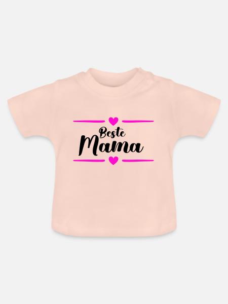 beste mama - Baby Bio-T-Shirt mit Rundhals - Kristallrosa