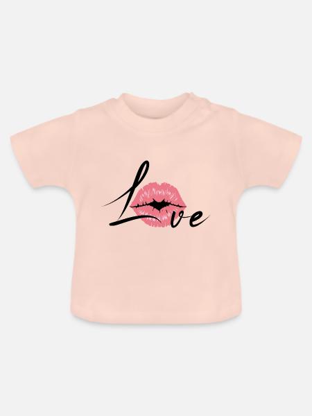 Love - Baby Bio-T-Shirt mit Rundhals - Kristallrosa
