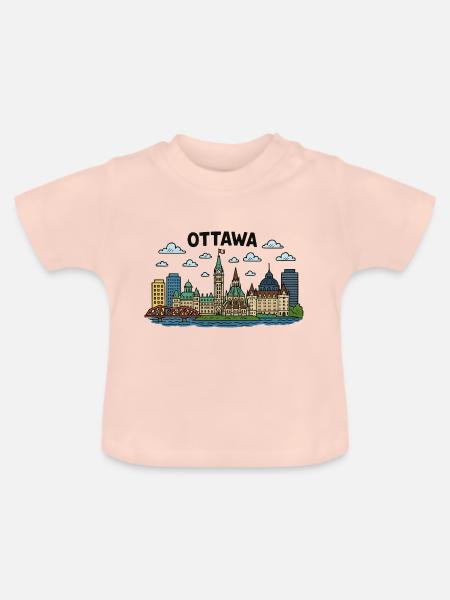ottawa city kanada - Baby Bio-T-Shirt mit Rundhals - Kristallrosa