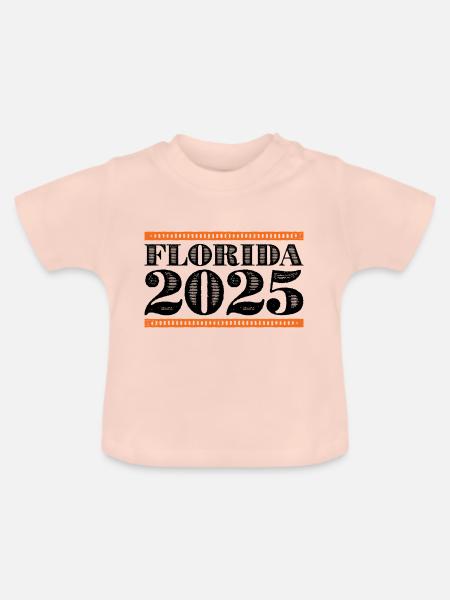 Florida 2025 - Baby Bio-T-Shirt mit Rundhals - Kristallrosa