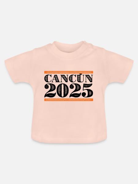 Cancun 2025 - Baby Bio-T-Shirt mit Rundhals - Kristallrosa