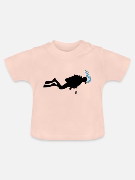 Taucher Luftblasen - Baby Bio-T-Shirt mit Rundhals - Kristallrosa