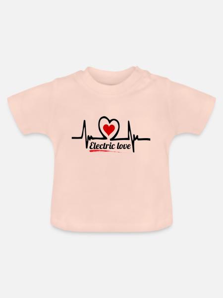 Elektrische Liebe - Baby Bio-T-Shirt mit Rundhals - Kristallrosa