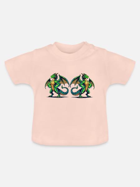 Drachen - Baby Bio-T-Shirt mit Rundhals - Kristallrosa