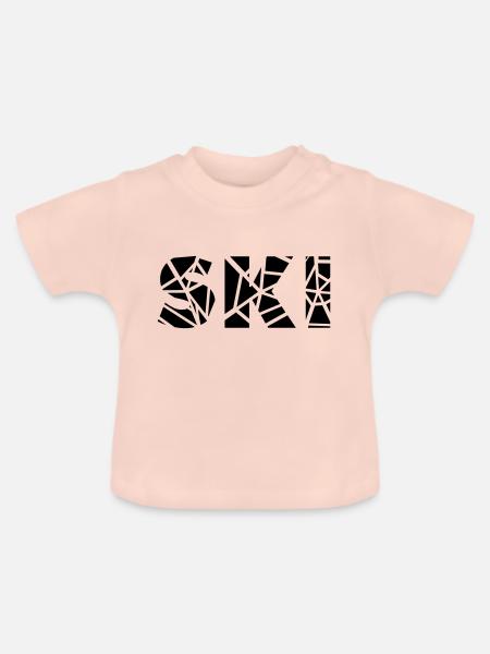 ski - Baby Bio-T-Shirt mit Rundhals - Kristallrosa