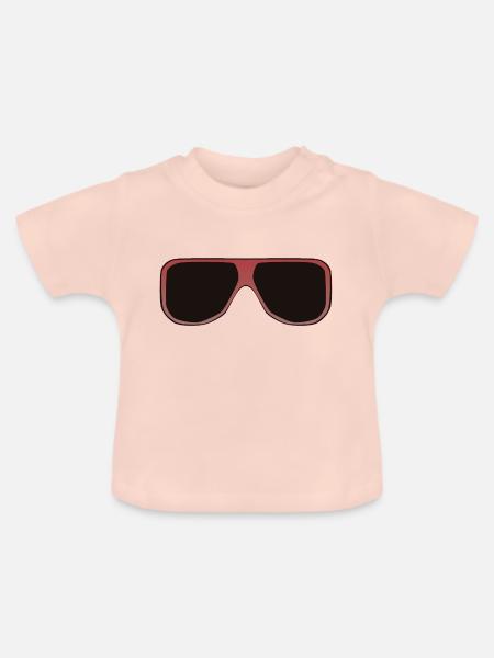 coole Sonnenbrille 2609 B - Baby Bio-T-Shirt mit Rundhals - Kristallrosa