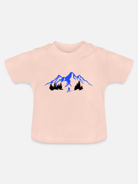 Snowboarding 2 - Baby Bio-T-Shirt mit Rundhals - Kristallrosa