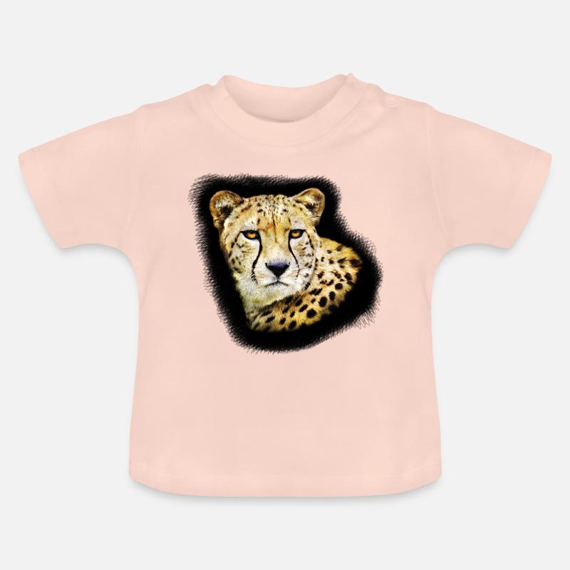 guépard - T-shirt bio col rond Bébé - rose cristal