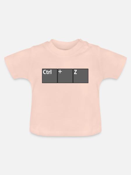 Ctrl + Z - Baby Bio-T-Shirt mit Rundhals - Kristallrosa