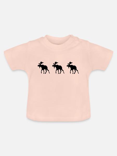 drei elche - Baby Bio-T-Shirt mit Rundhals - Kristallrosa