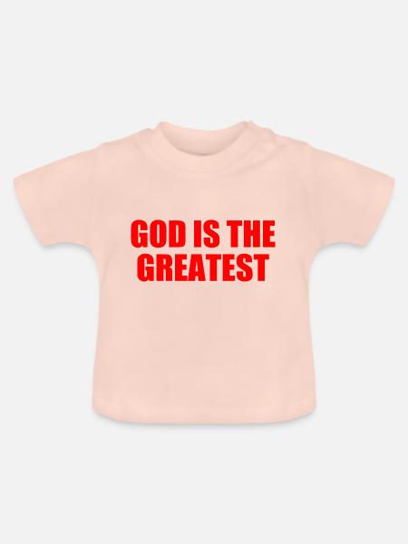 god is the greatest - Baby Bio-T-Shirt mit Rundhals - Kristallrosa