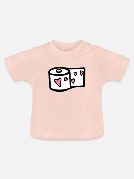 Toilettenpapier - Baby Bio-T-Shirt mit Rundhals - Kristallrosa