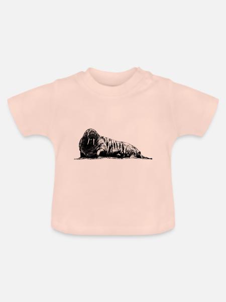Walross Grafik - Baby Bio-T-Shirt mit Rundhals - Kristallrosa