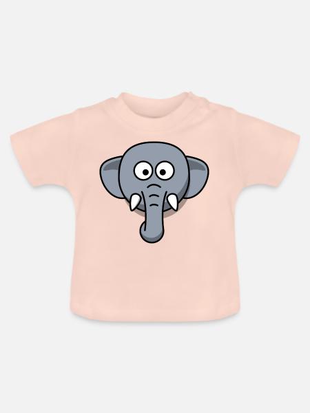 Elefant - Baby Bio-T-Shirt mit Rundhals - Kristallrosa