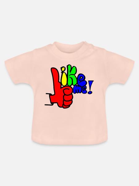 like me Regenbogen - Baby Bio-T-Shirt mit Rundhals - Kristallrosa