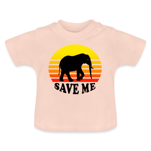 Elefant SAVE ME Schattenriss Sonne - Baby Bio-T-Shirt mit Rundhals