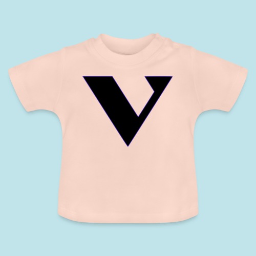 LETRA V NEGRA - Camiseta orgánica para bebé con cuello redondo