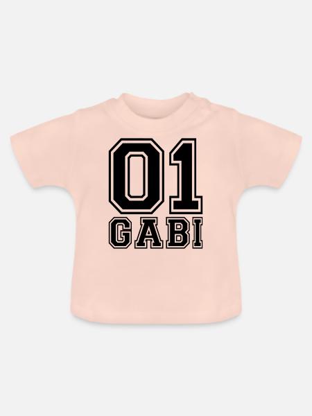 Gabi - Name - Baby Bio-T-Shirt mit Rundhals - Kristallrosa