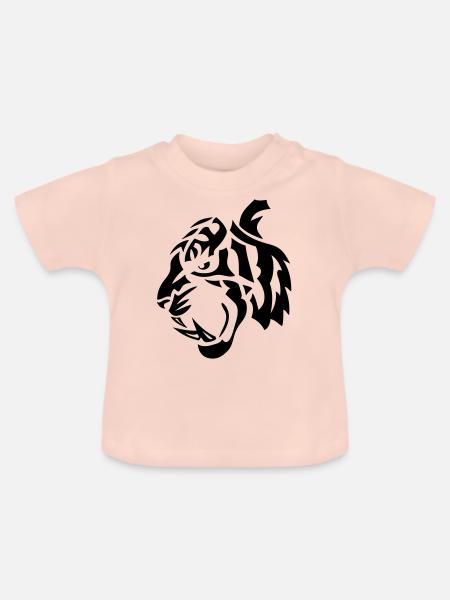 Stammes-Tiger - Baby Bio-T-Shirt mit Rundhals - Kristallrosa