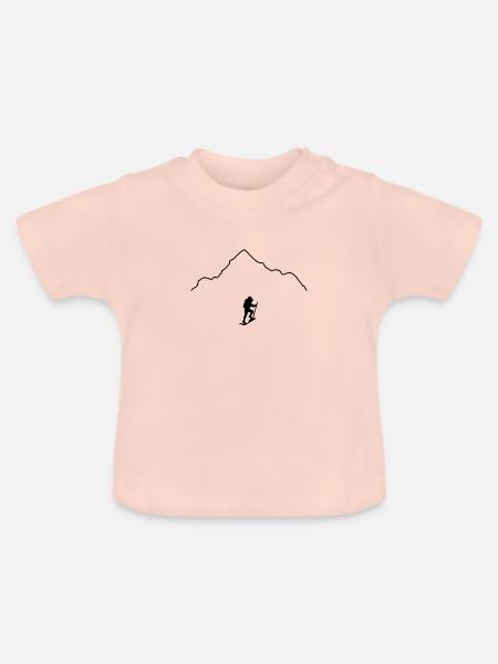 Wandern Berge Hiking - Baby Bio-T-Shirt mit Rundhals - Kristallrosa