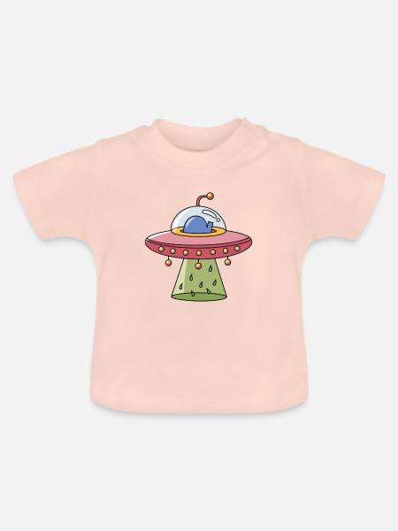 Ufo - Baby Bio-T-Shirt mit Rundhals - Kristallrosa
