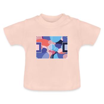 Bunter Fußballplatz - Baby Bio-T-Shirt mit Rundhals - Kristallrosa - Vorne