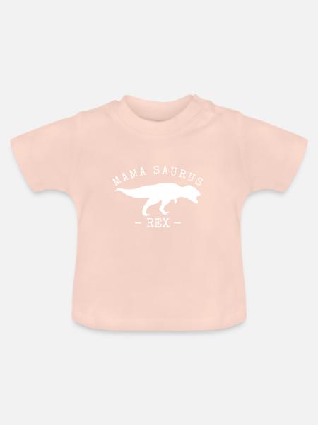 mamasaurus rex - Baby Bio-T-Shirt mit Rundhals - Kristallrosa