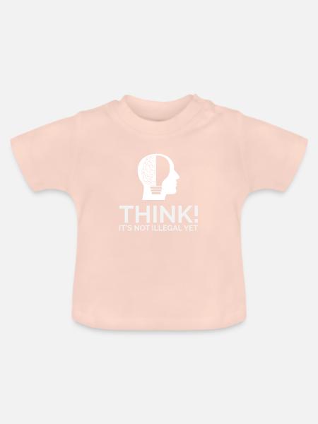 Nachdenken Gehirn Brain Kopf Intelligenz Geek - Baby Bio-T-Shirt mit Rundhals - Kristallrosa