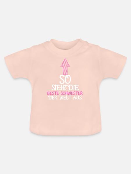 Beste Schwester - Baby Bio-T-Shirt mit Rundhals - Kristallrosa