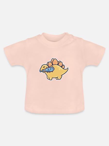 gefährlicher Dinosaurier - Baby Bio-T-Shirt mit Rundhals - Kristallrosa