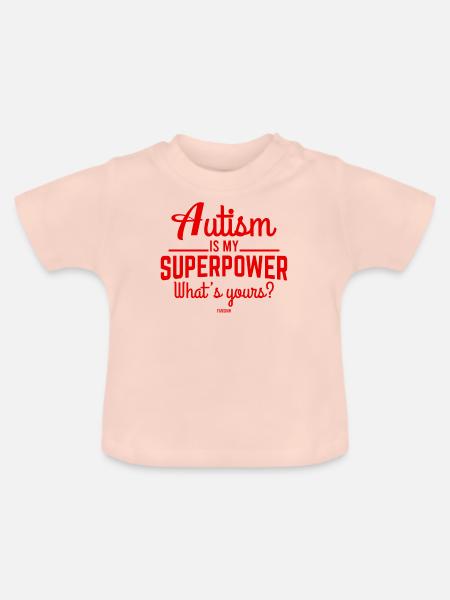 Autismus besonders Entwicklungsstörung - Baby Bio-T-Shirt mit Rundhals - Kristallrosa