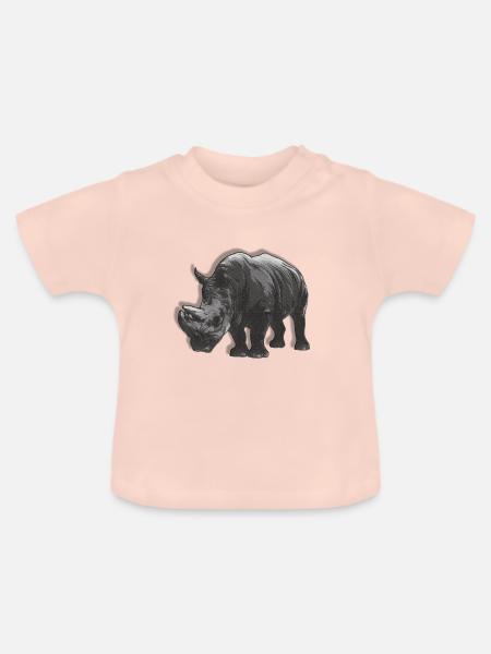 Nashorn - Baby Bio-T-Shirt mit Rundhals - Kristallrosa