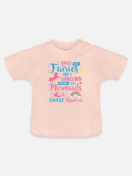 Feen Einhörner Meerjungfrauen - Baby Bio-T-Shirt mit Rundhals - Kristallrosa