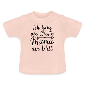 Muttertag - ich habe die beste Mama der Welt - Baby Bio-T-Shirt mit Rundhals - Kristallrosa - Vorne